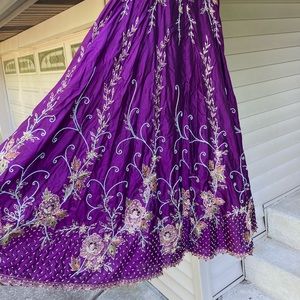 Beautiful Beaded Violet Purple Lehenga